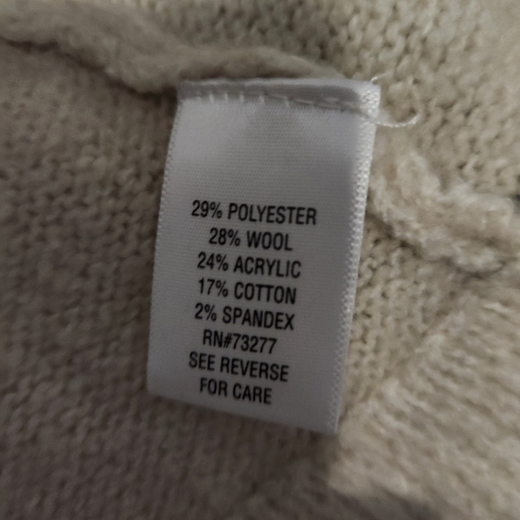 Apt 9 Wool Cotton Blend Ruffled Sweater Cardigan Size Medium - Picture 7 of 10